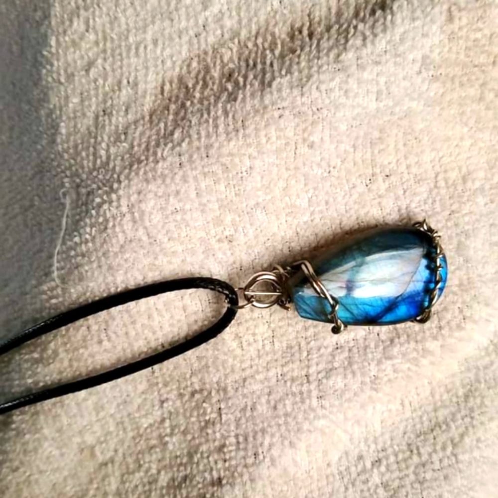 Blue Iridescent Necklace